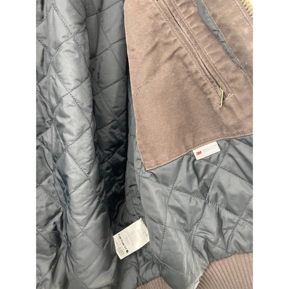 Carhartt Brown Canvas Jacket Coat Washed Duck Insulated Lined Men's Size XXL - Picture 7 of 11